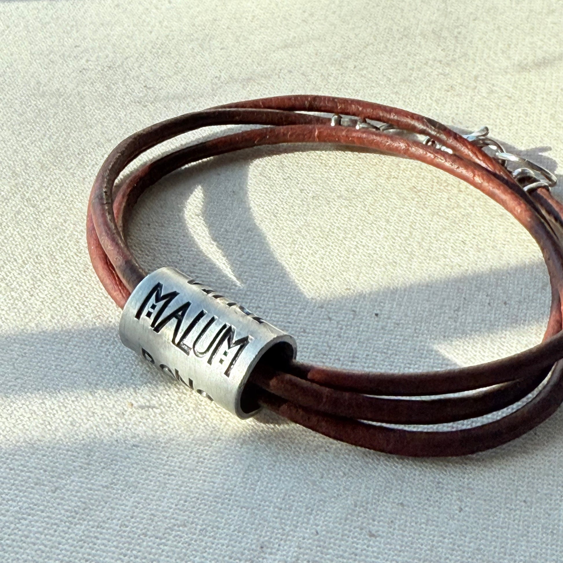 Vince Malum Bono Leather Bracelet | Overcome Evil with Good | Latin Phrase Jewelry | Hand Crafted Bracelet- drake designs jewelry