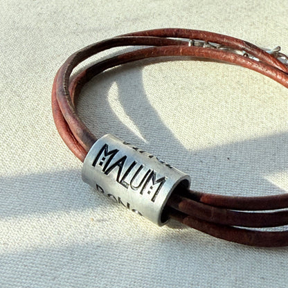 Vince Malum Bono Leather Bracelet | Overcome Evil with Good | Latin Phrase Jewelry | Hand Crafted Bracelet- drake designs jewelry