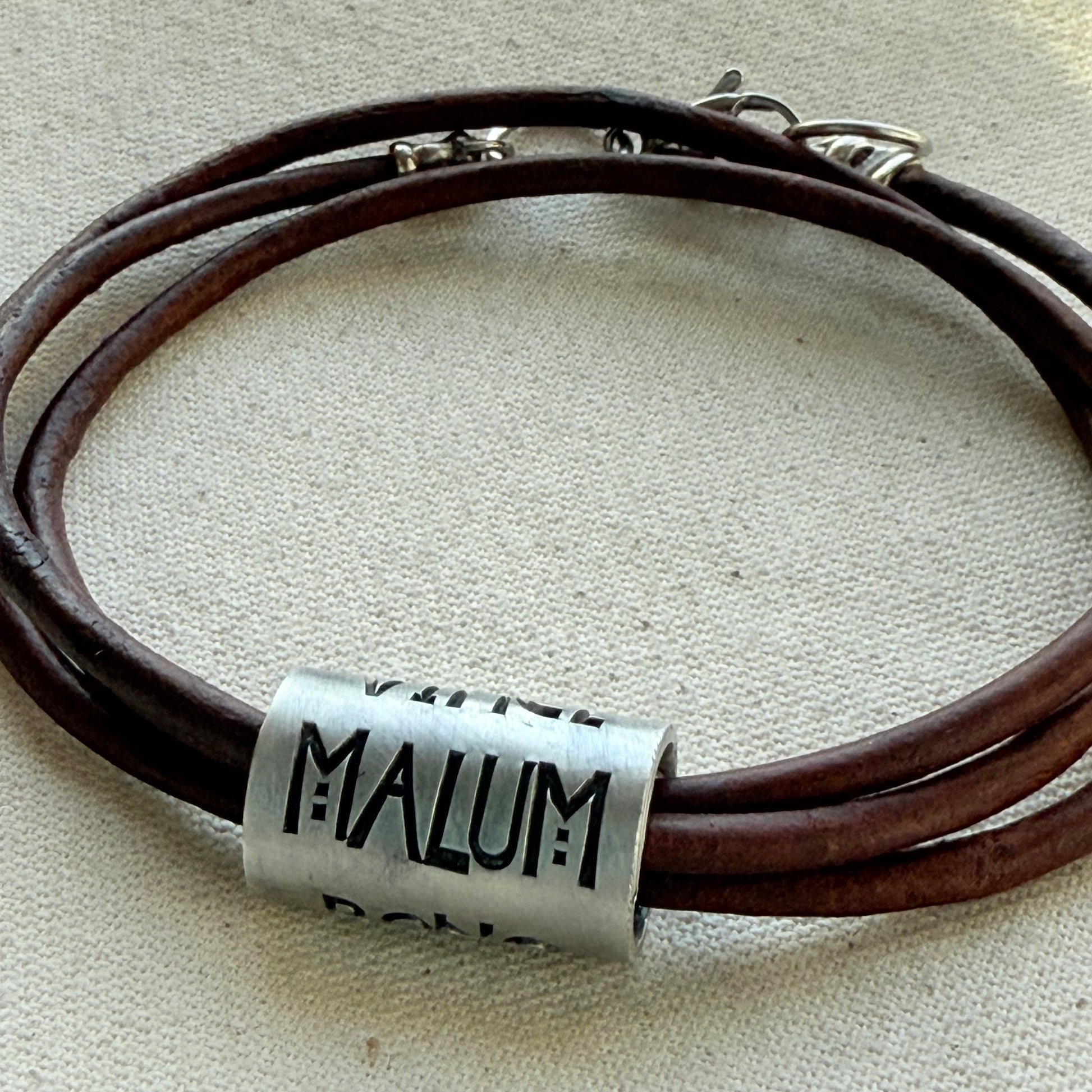 Vince Malum Bono Leather Bracelet | Overcome Evil with Good | Latin Phrase Jewelry | Hand Crafted Bracelet- drake designs jewelry
