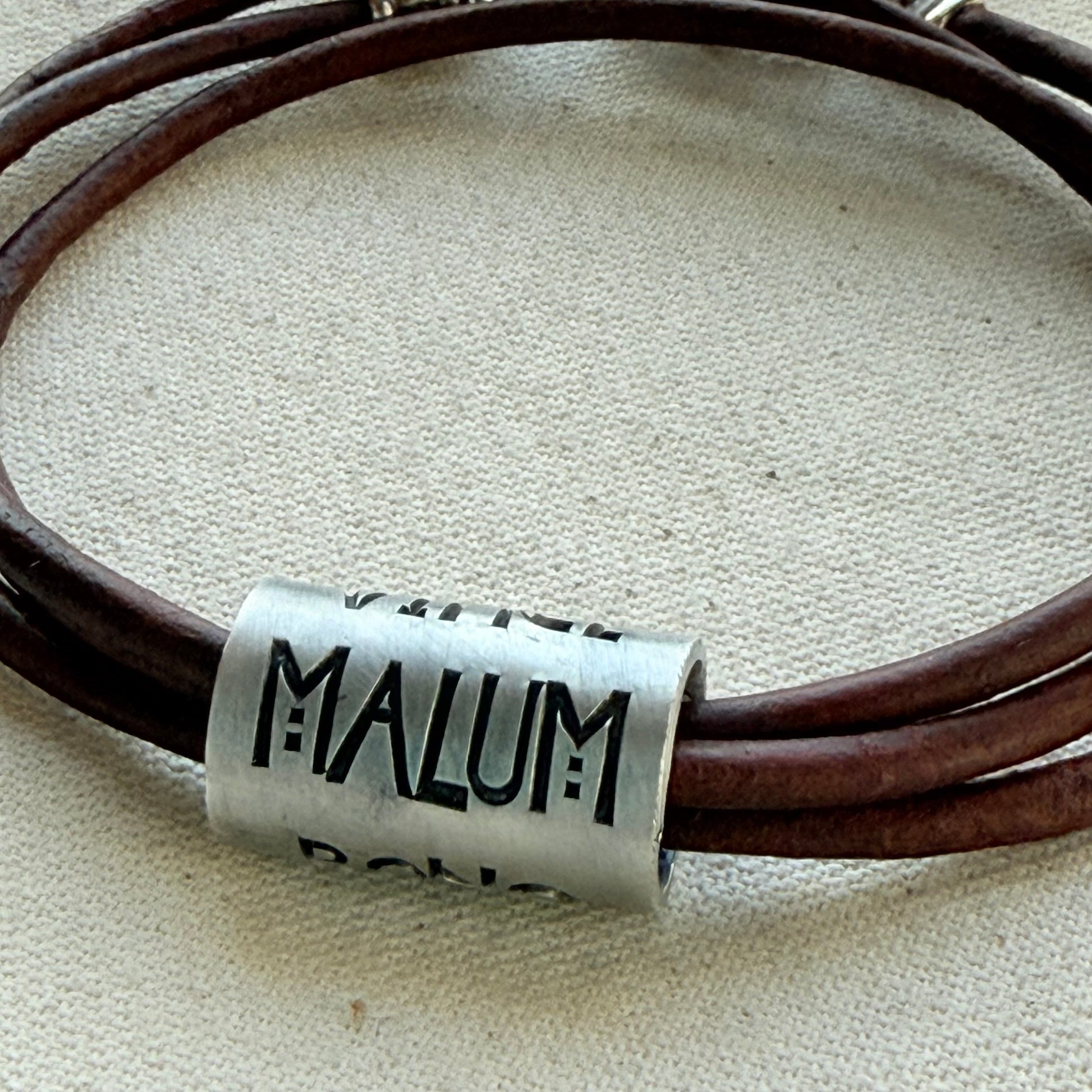Vince Malum Bono Leather Bracelet | Overcome Evil with Good | Latin Phrase Jewelry | Hand Crafted Bracelet- drake designs jewelry