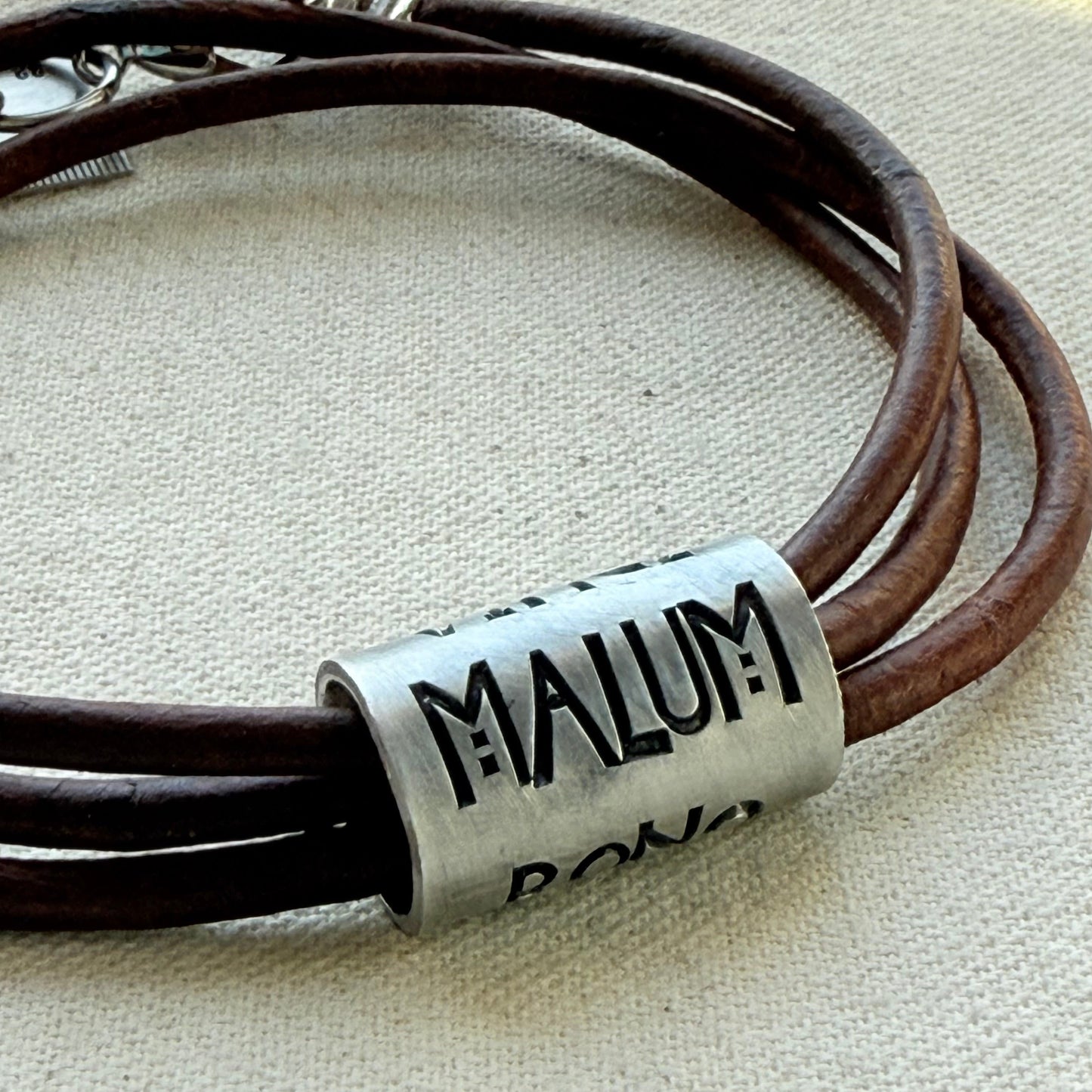 Vince Malum Bono Leather Bracelet | Overcome Evil with Good | Latin Phrase Jewelry | Hand Crafted Bracelet- drake designs jewelry