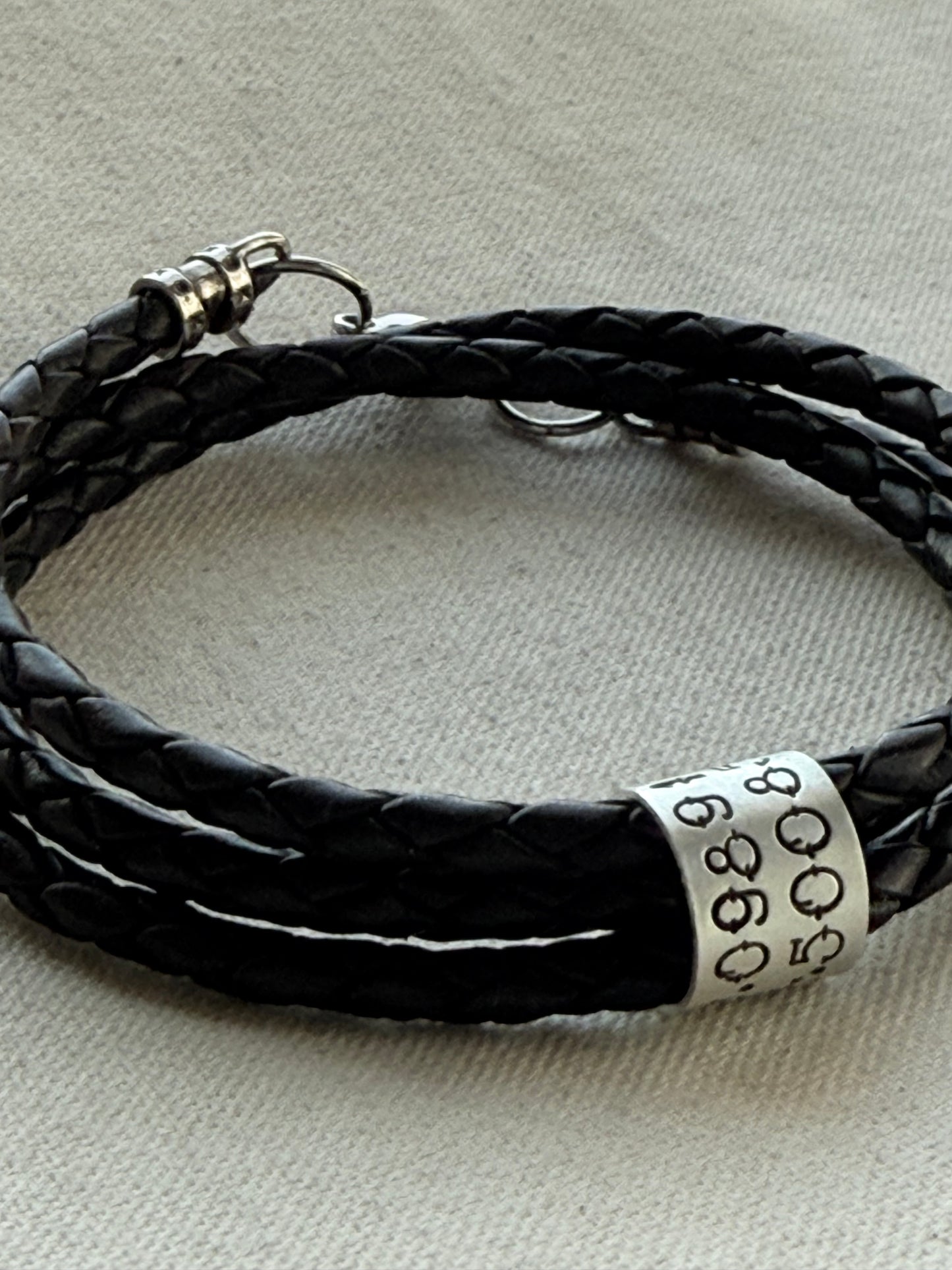 Sterling Silver | Coordinates Bracelet for Men or Women Latitude Longitude Jewelry | Braided Leather | Drake Designs Jewelry