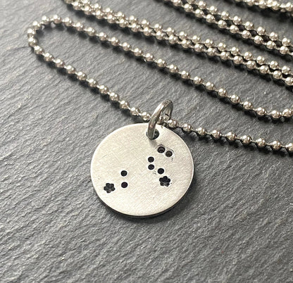 Zodiac Constellation Necklace Hand Stamped - Choose your Sign