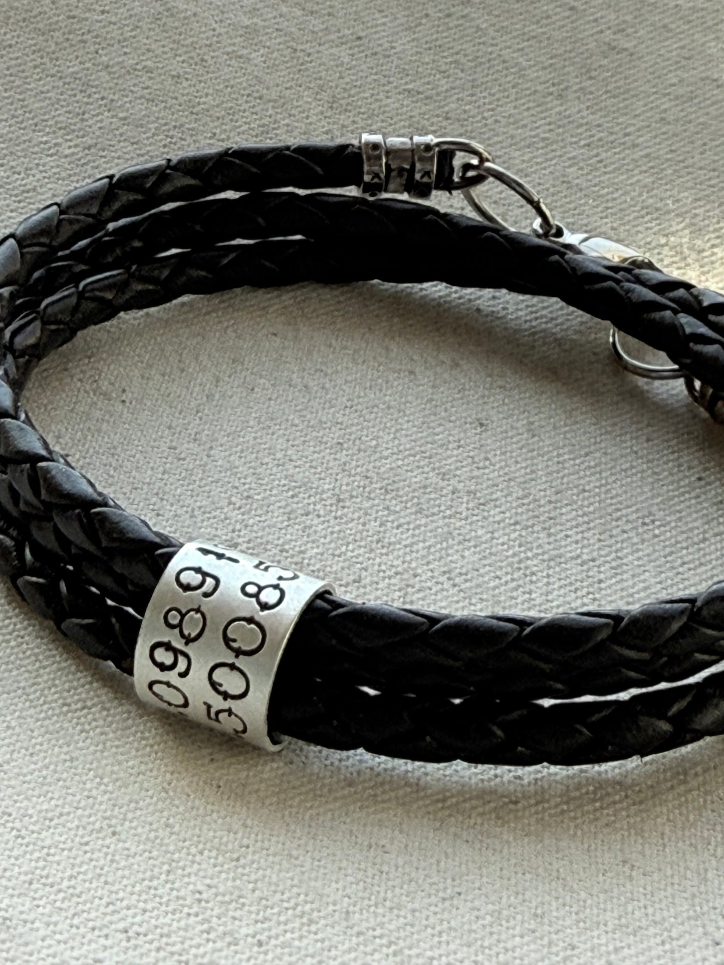 Sterling Silver | Coordinates Bracelet for Men or Women Latitude Longitude Jewelry | Braided Leather | Drake Designs Jewelry