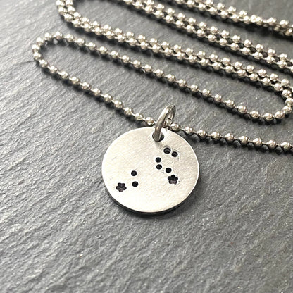Zodiac Constellation Necklace Hand Stamped - Choose your Sign