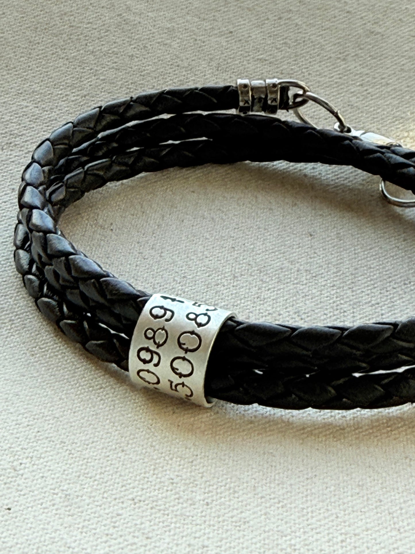 Sterling Silver | Coordinates Bracelet for Men or Women Latitude Longitude Jewelry | Braided Leather | Drake Designs Jewelry