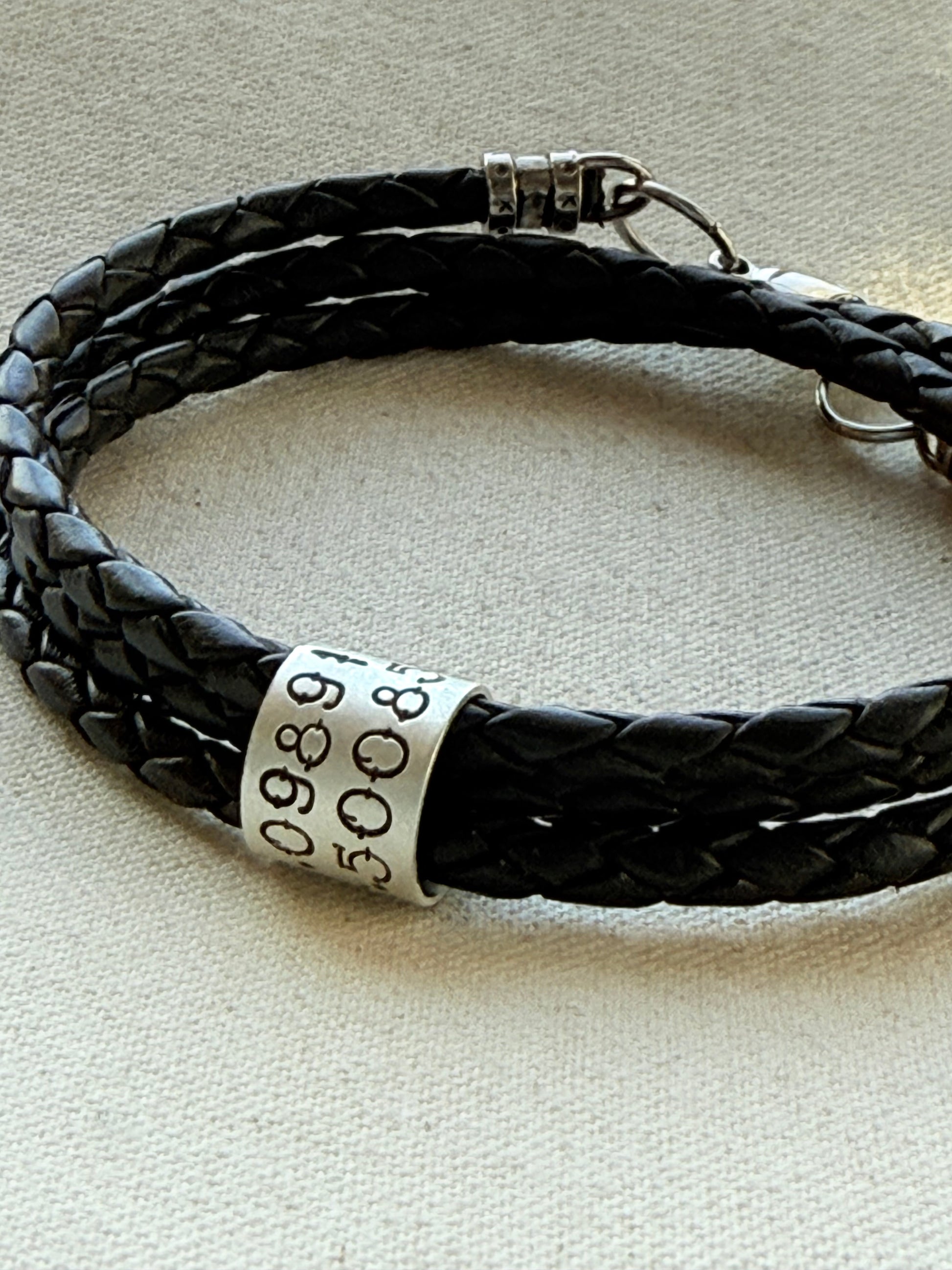 Sterling Silver | Coordinates Bracelet for Men or Women Latitude Longitude Jewelry | Braided Leather | Drake Designs Jewelry