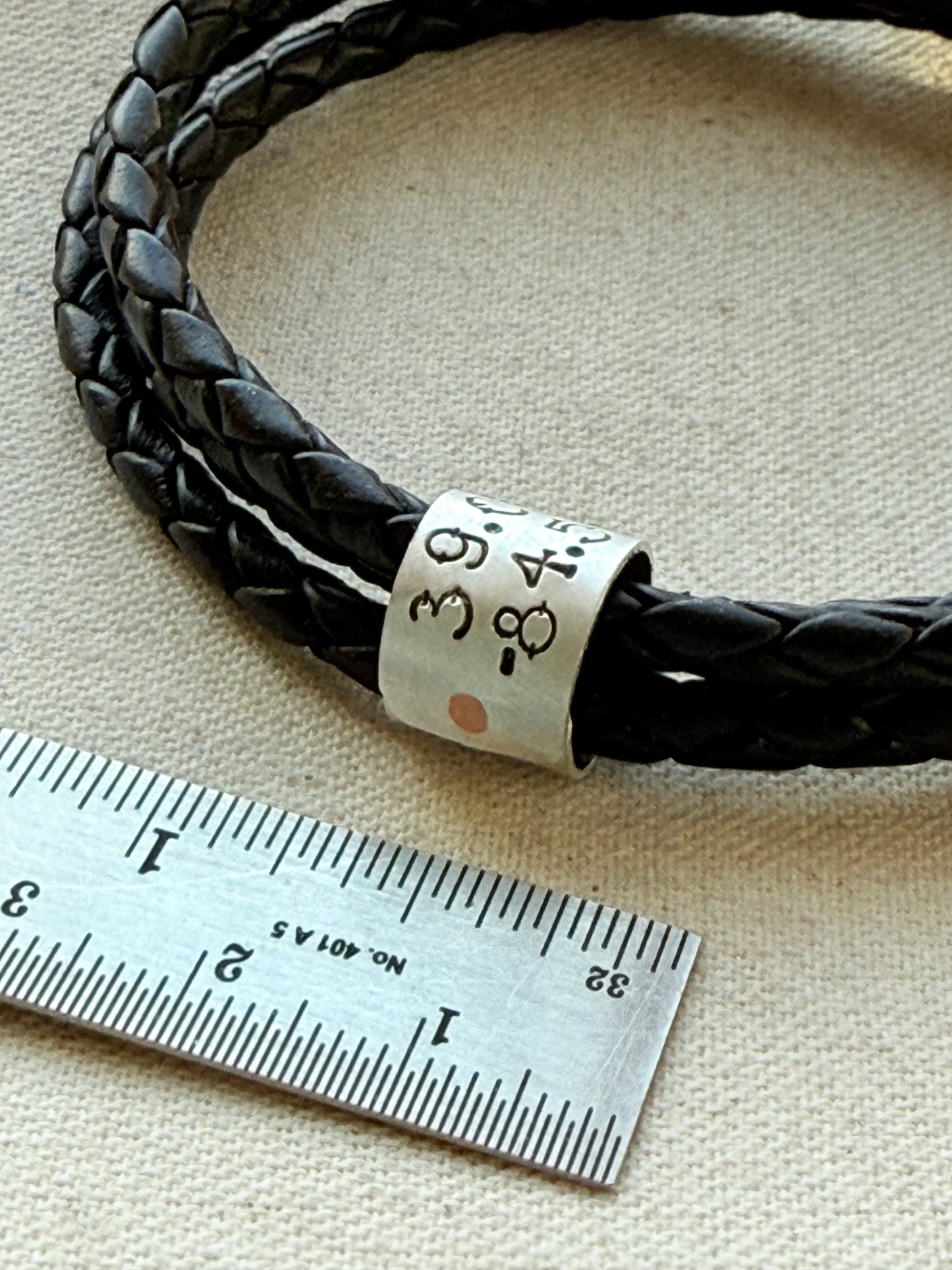Sterling Silver | Coordinates Bracelet for Men or Women Latitude Longitude Jewelry | Braided Leather | Drake Designs Jewelry