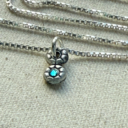 Teeny Tiny Sterling Silver Birthstone Flower Charm Necklace | Minimalist Mom Necklace | Drake Designs Jewelry