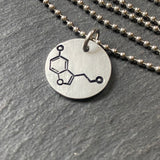 Serotonin molecule necklace gift for chemist or scientist. chemistry jewelry. Drake Designs Jewelry