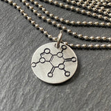 Caffeine molecule necklace. science gift for her.  chemistry jewelry. drake designs jewelry 