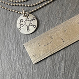 Caffeine molecule necklace. science gift for her. chemistry jewelry. drake designs jewelry