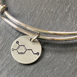 Dopamine molecule necklace. chemistry jewelry science gift for her. drake designs jewelry