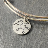 caffeine molecule bracelet. science and chemistry jewelry.  Science geek chemistry gift for her. Drake designs jewelry