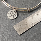 caffeine molecule bangle bracelet. science and chemistry jewelry.  science gift for her. Drake designs jewelry