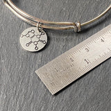 caffeine molecule bangle bracelet. science and chemistry jewelry.  science gift for her. Drake designs jewelry