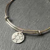 chocolate molecule bangle bracelet. chemistry jewelry science gift for her. drake designs jewelry