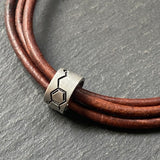 Dopamine molecule leather bracelet. chemistry jewelry science gift for him. drake designs jewelry