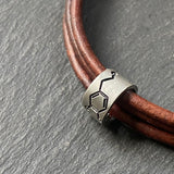 Dopamine molecule leather bracelet. chemistry jewelry science gift for him. drake designs jewelry