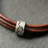 Dopamine molecule leather bracelet. chemistry jewelry science gift for him. drake designs jewelry