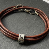 Dopamine molecule leather bracelet. science jewelry chemistry gift for him. drake designs jewelry