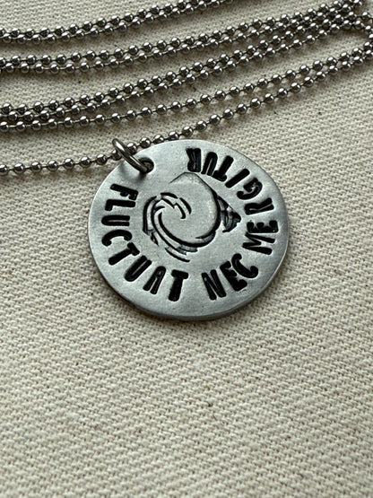 Fluctuat Nec Mergitur -  Latin Phrase Necklace- Tossed by the Waves, But Does Not Sink - Drake Designs Jewelry