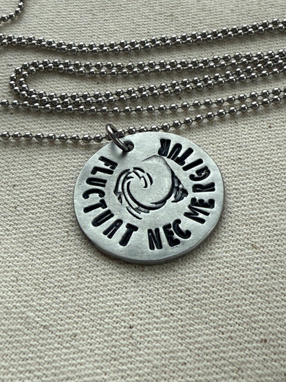 Fluctuat Nec Mergitur -  Latin Phrase Necklace- Tossed by the Waves, But Does Not Sink - Drake Designs Jewelry