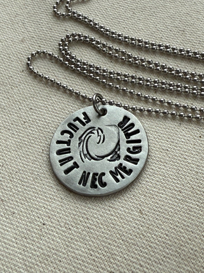 Fluctuat Nec Mergitur -  Latin Phrase Necklace- Tossed by the Waves, But Does Not Sink - Drake Designs Jewelry