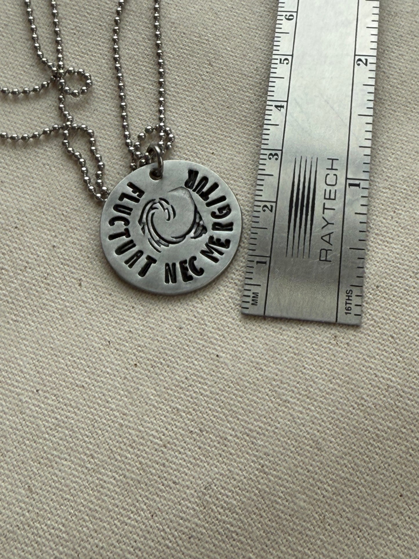 Fluctuat Nec Mergitur -  Latin Phrase Necklace- Tossed by the Waves, But Does Not Sink - Drake Designs Jewelry