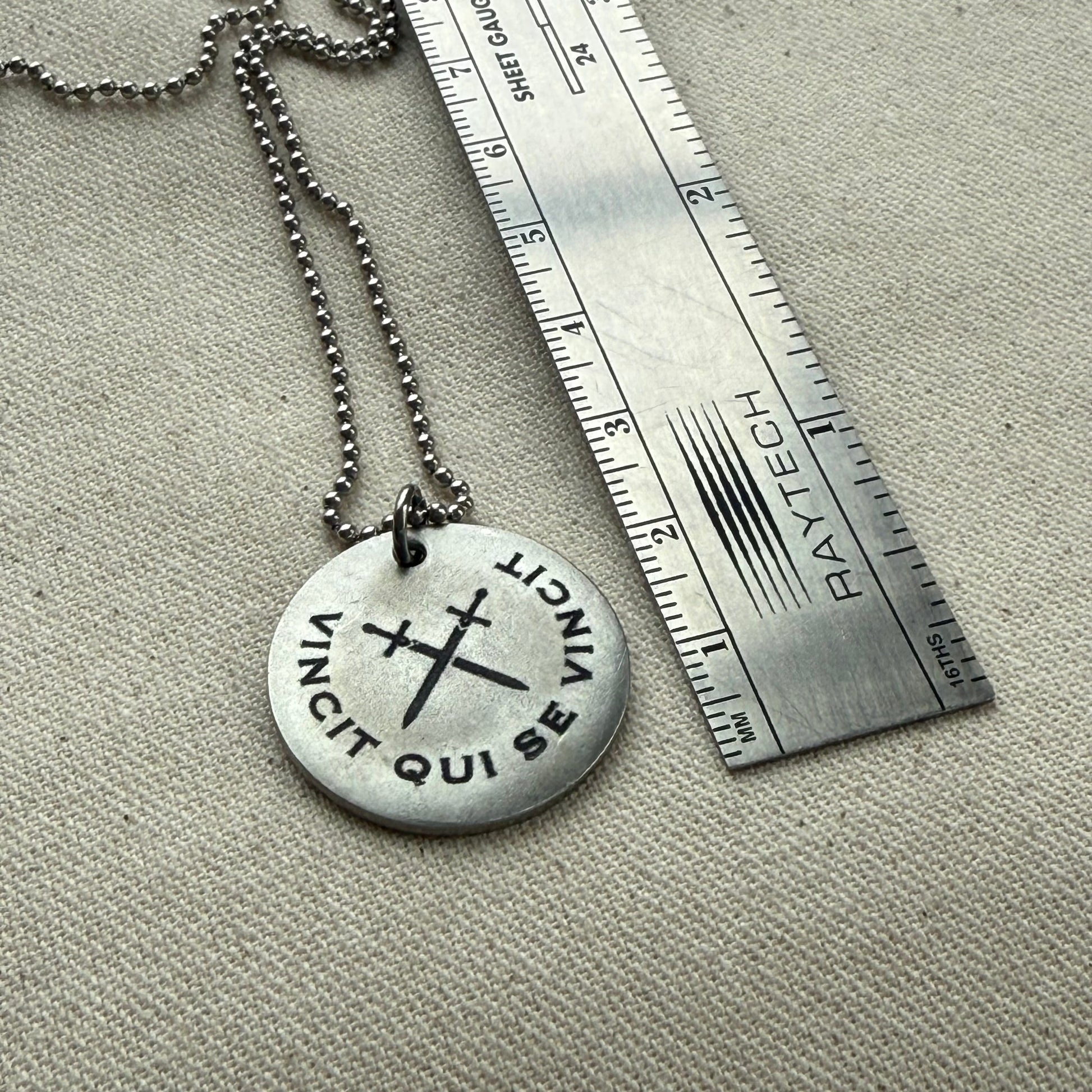 Vincit Qui Se Vincit-  Latin Phrase Necklace - He Conquers Who Conquers H