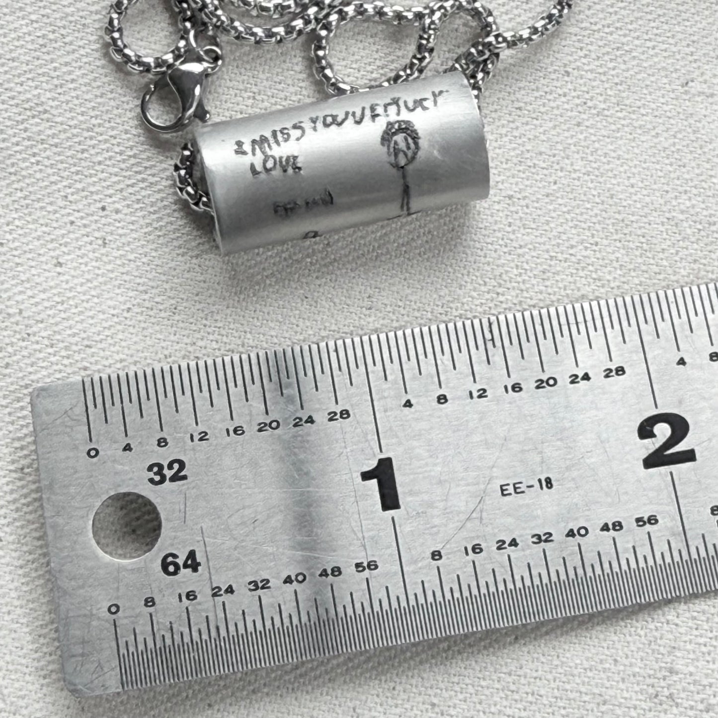 Actual handwriting or kids artwork necklace hand riveted - Drake designs jewelry