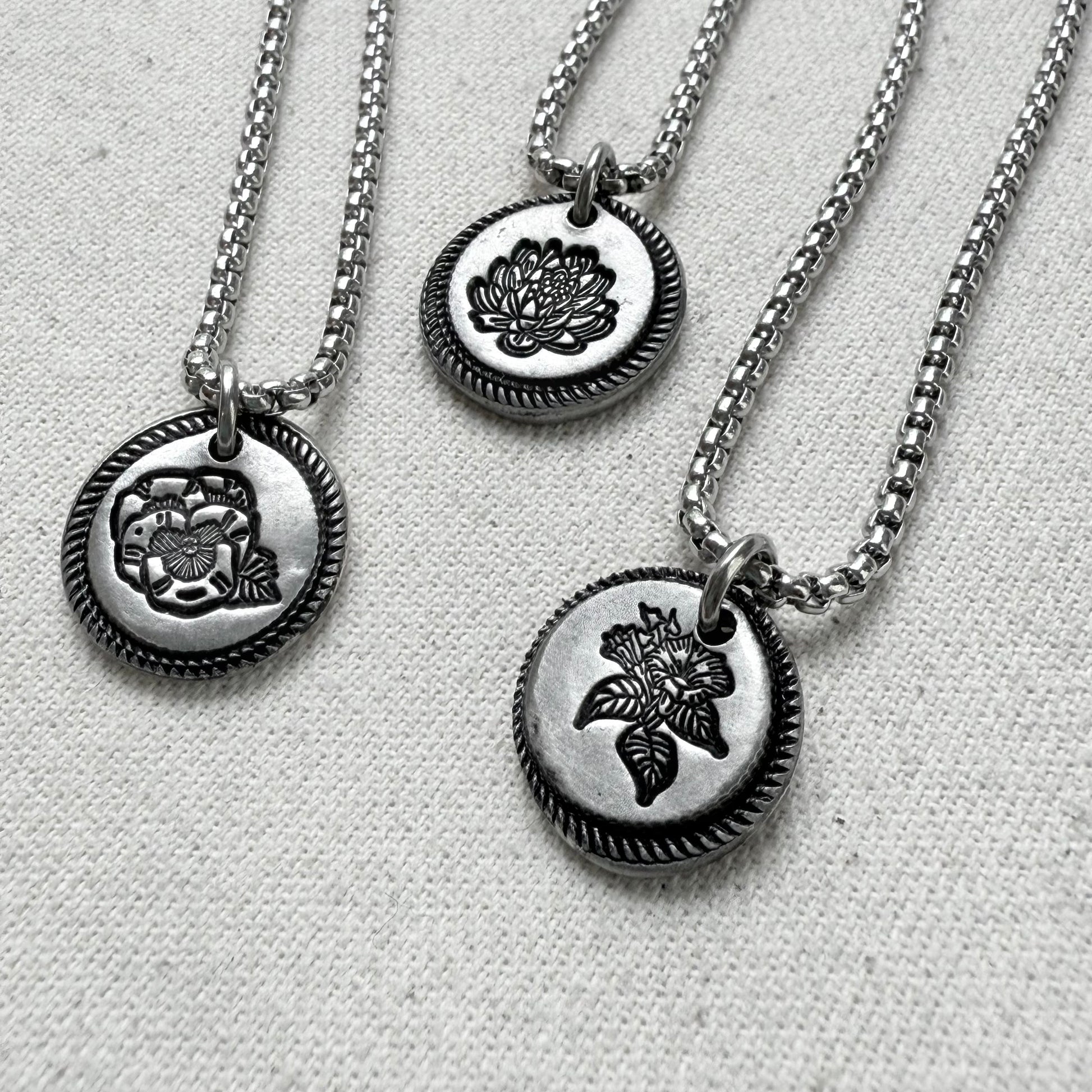 Wax seal birth flower necklace for mom silver - drake designs jewelry