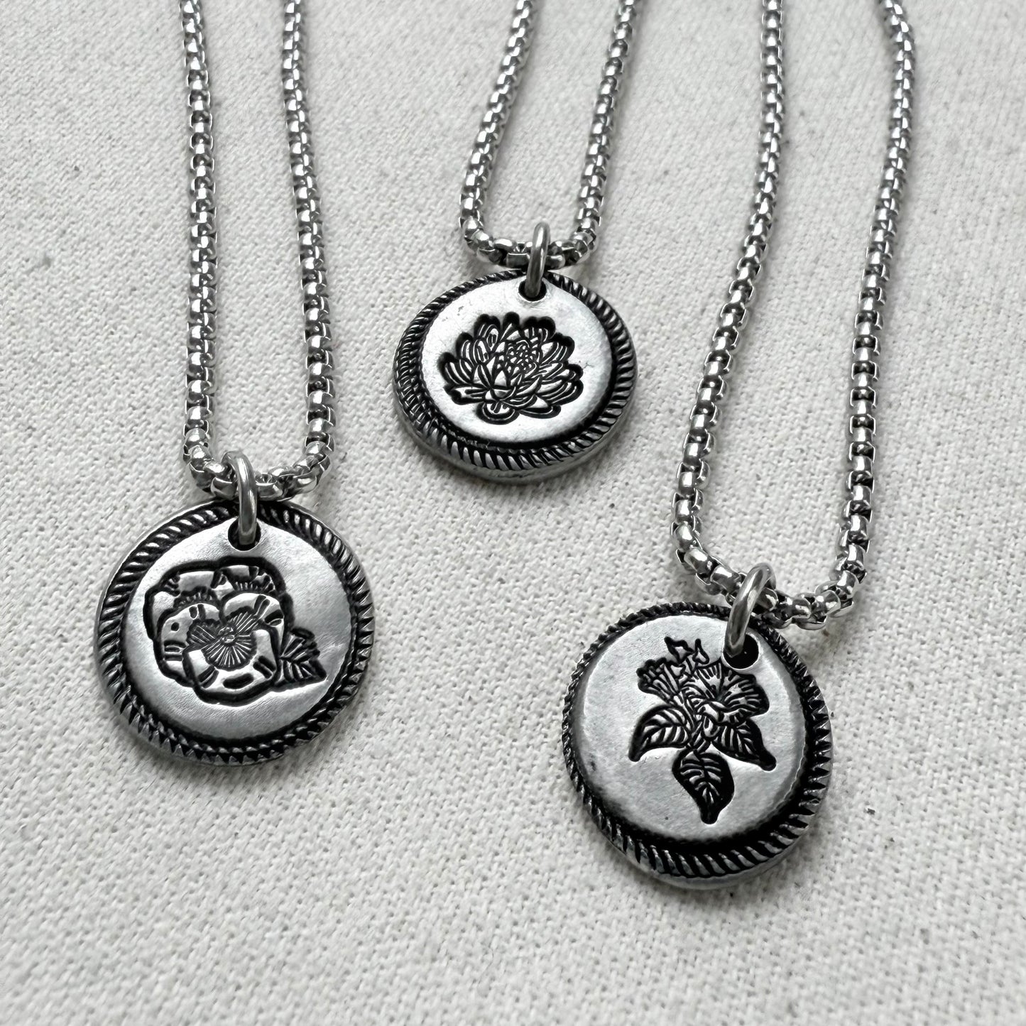 Wax seal birth flower necklace for mom silver - drake designs jewelry