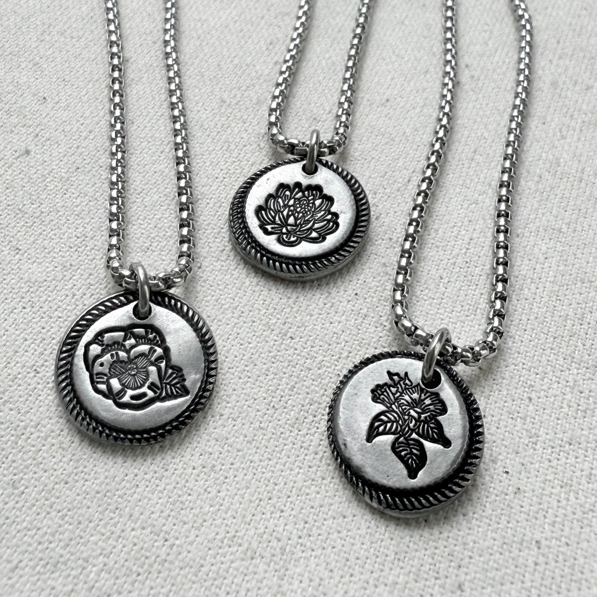 Wax seal birth flower necklace for mom silver - drake designs jewelry