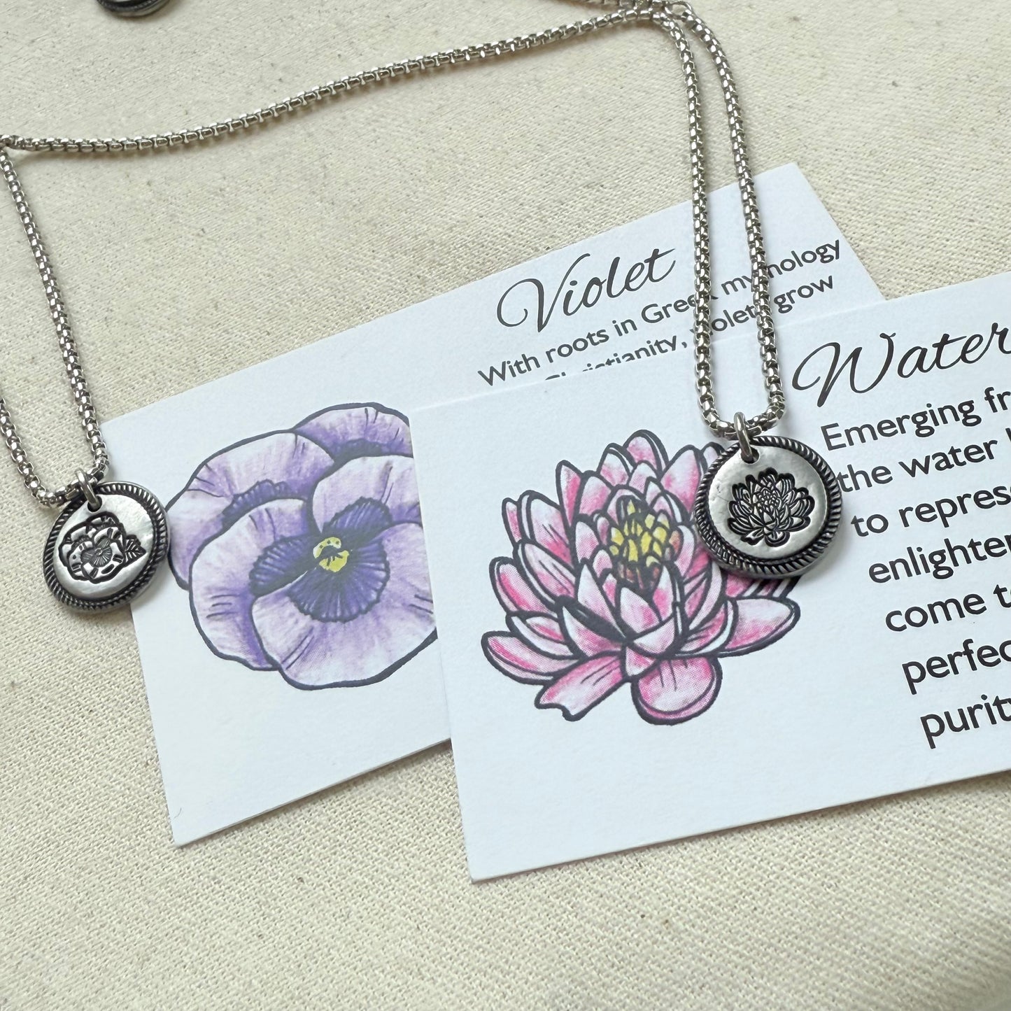 Wax seal birth flower necklace for mom silver - drake designs jewelry
