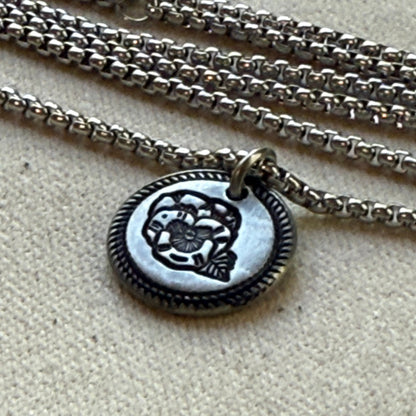 Wax seal birth flower necklace for mom silver - drake designs jewelry
