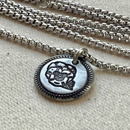 Wax seal birth flower necklace for mom silver - drake designs jewelry