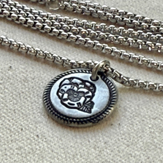 Wax seal birth flower necklace for mom silver - drake designs jewelry