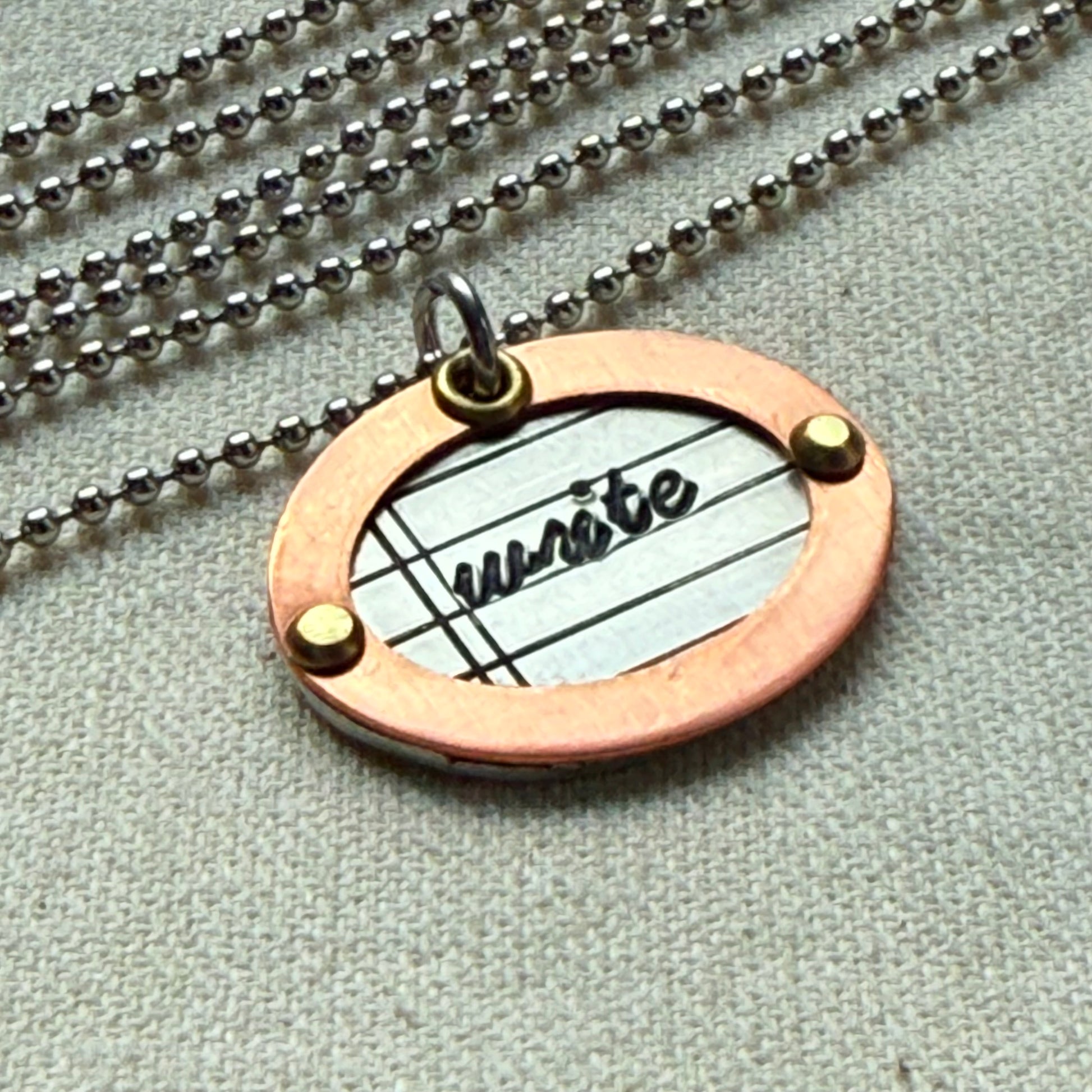 Mixed Metal Writer Jewelry - Literary Necklace - Gift for Author - "write" - drake designs jewelry