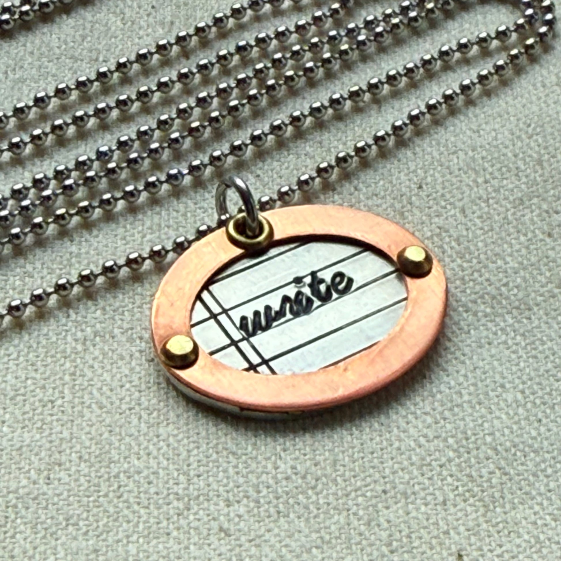 Mixed Metal Writer Jewelry - Literary Necklace - Gift for Author - "write" - drake designs jewelry