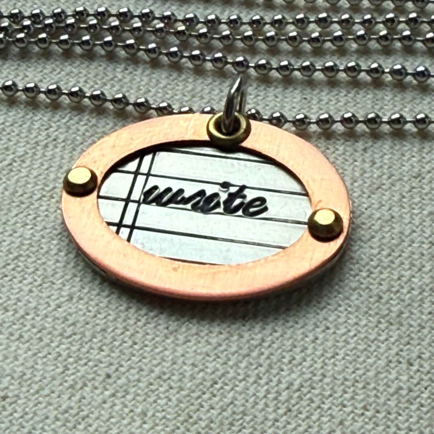 Mixed Metal Writer Jewelry - Literary Necklace - Gift for Author