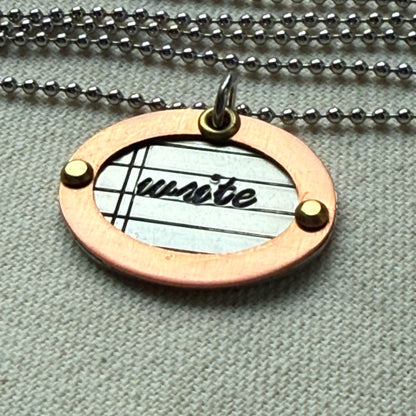 Mixed Metal Writer Jewelry - Literary Necklace - Gift for Author