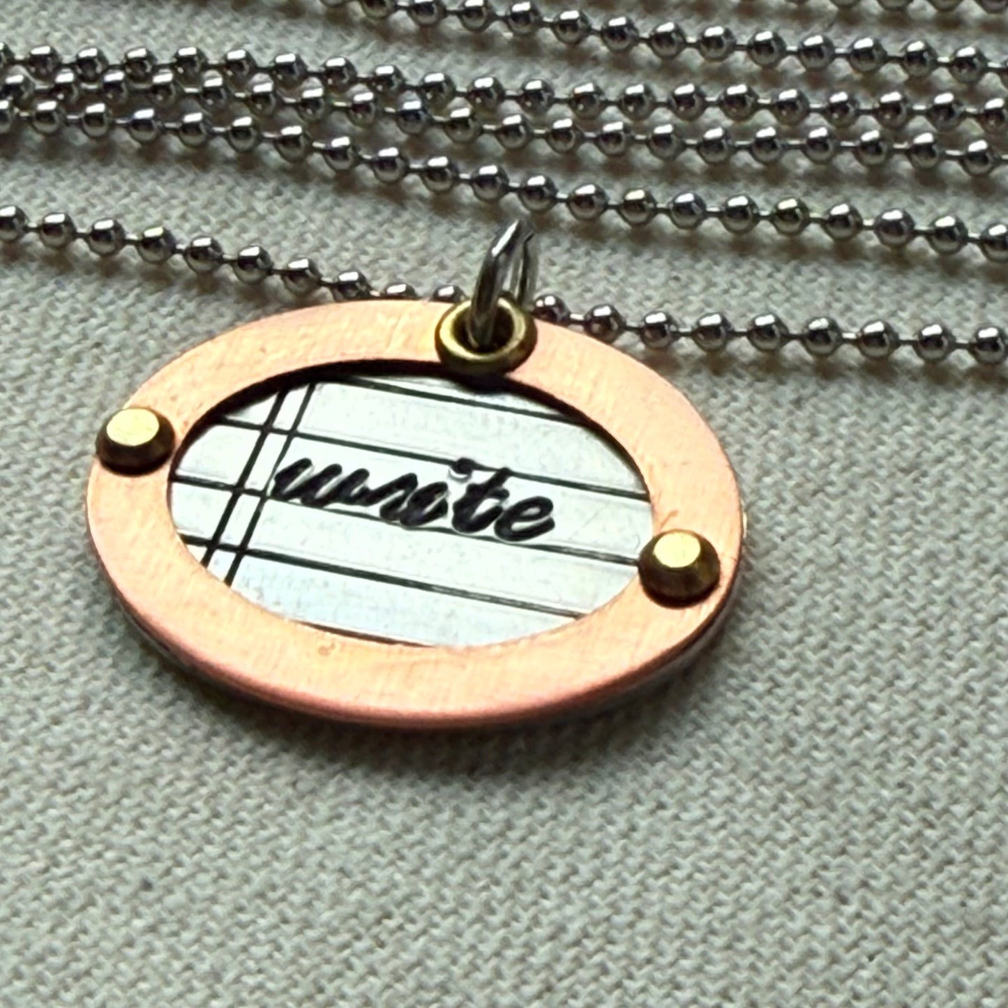 Mixed Metal Writer Jewelry - Literary Necklace - Gift for Author - "write" - drake designs jewelry