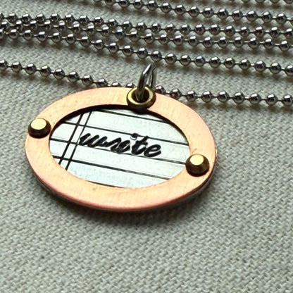 Mixed Metal Writer Jewelry - Literary Necklace - Gift for Author - "write" - drake designs jewelry
