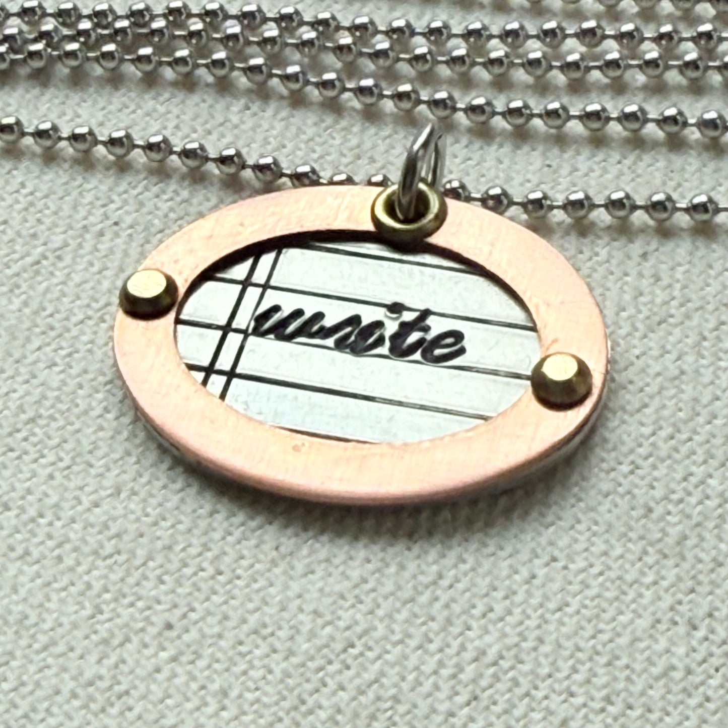 Mixed Metal Writer Jewelry - Literary Necklace - Gift for Author - "write" - drake designs jewelry