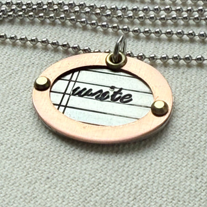 Mixed Metal Writer Jewelry - Literary Necklace - Gift for Author - "write" - drake designs jewelry