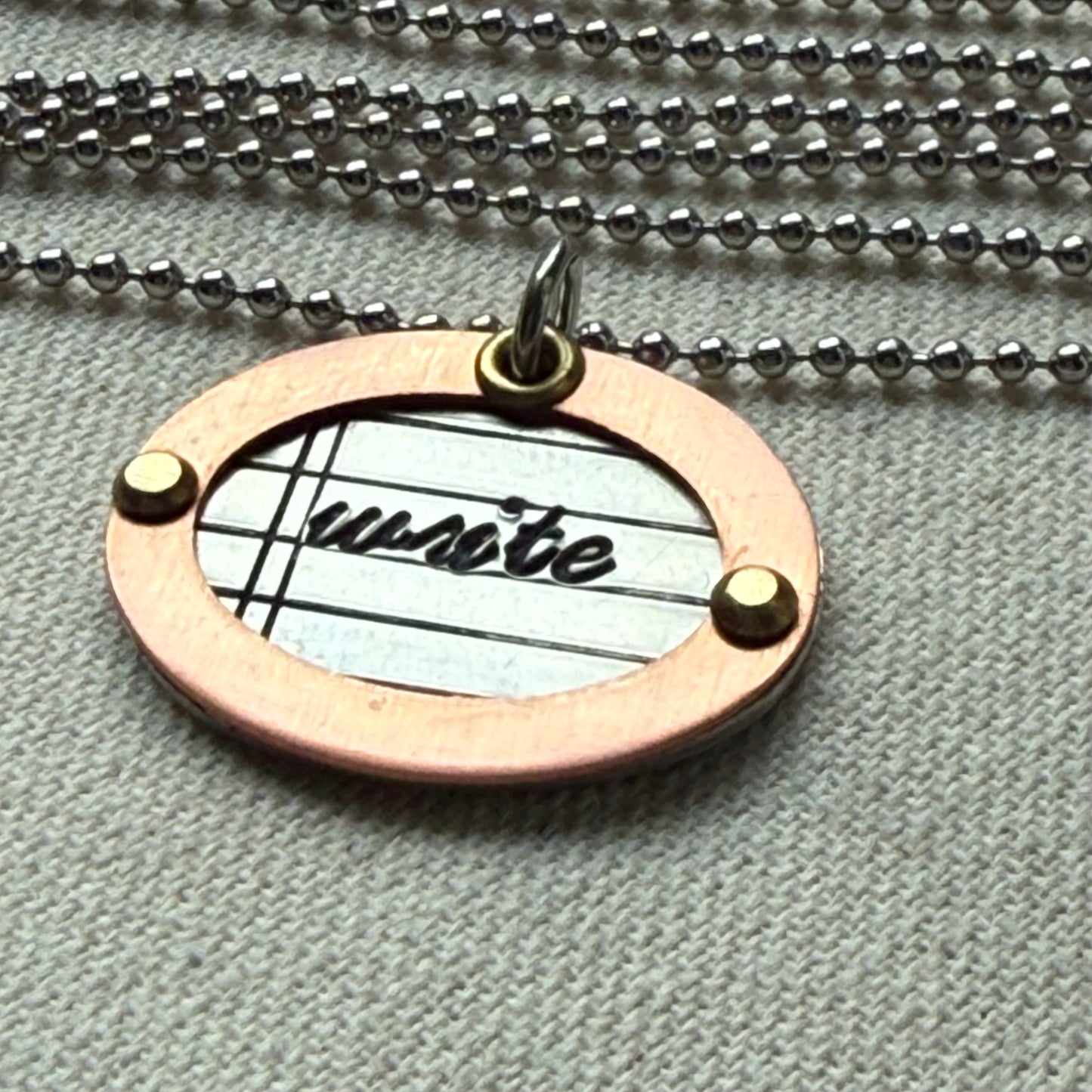 Mixed Metal Writer Jewelry - Literary Necklace - Gift for Author - "write" - drake designs jewelry