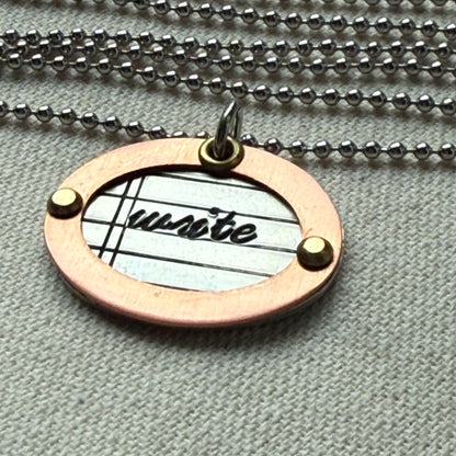 Mixed Metal Writer Jewelry - Literary Necklace - Gift for Author - "write" - drake designs jewelry