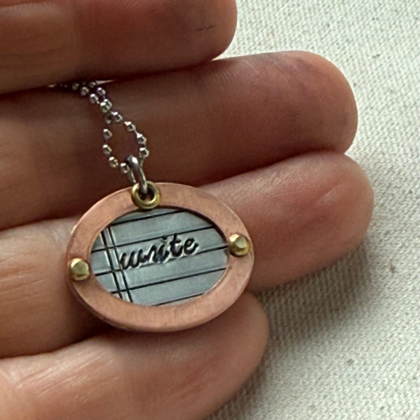 Mixed Metal Writer Jewelry - Literary Necklace - Gift for Author - "write" - drake designs jewelry