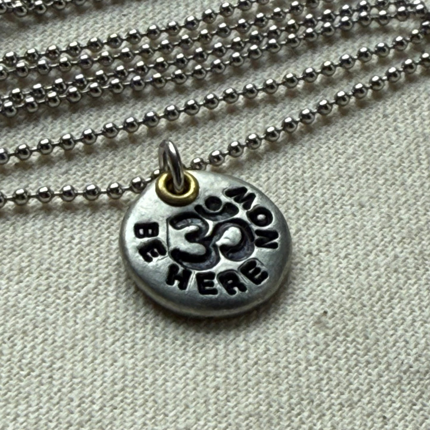 Om Tiny Pebble Necklace - Yoga Jewelry - Mindfulness Jewelry - Be Here Now- drake designs jewelry